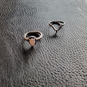 Opal and silver wedding set